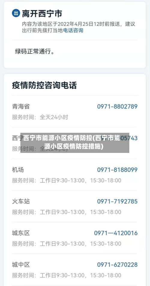 西宁市能源小区疫情防控(西宁市能源小区疫情防控措施)-第2张图片