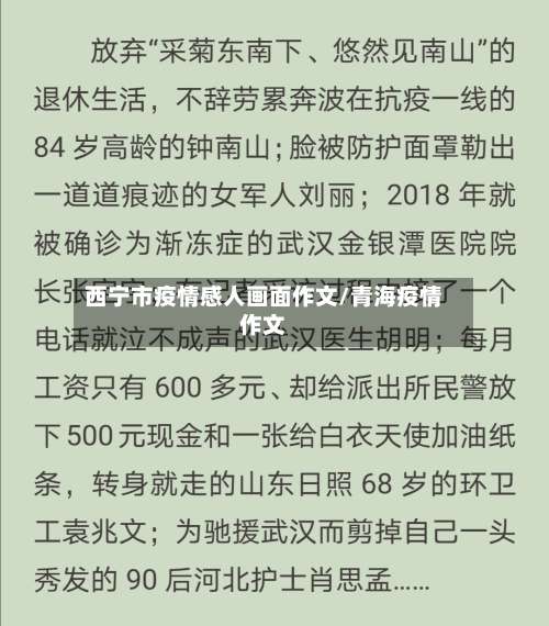 西宁市疫情感人画面作文/青海疫情作文