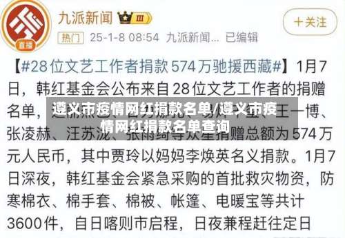 遵义市疫情网红捐款名单/遵义市疫情网红捐款名单查询