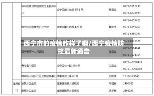 西宁市的疫情咋样了啊/西宁疫情防控最新通告