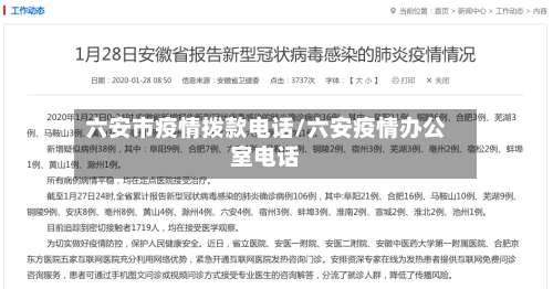 六安市疫情拨款电话/六安疫情办公室电话