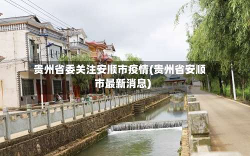 贵州省委关注安顺市疫情(贵州省安顺市最新消息)