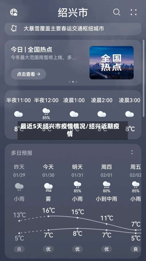 最近5天绍兴市疫情情况/绍兴近期疫情
