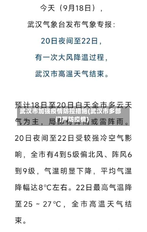 武汉市加强疫情防控措施(武汉市多部门严防疫情)-第2张图片
