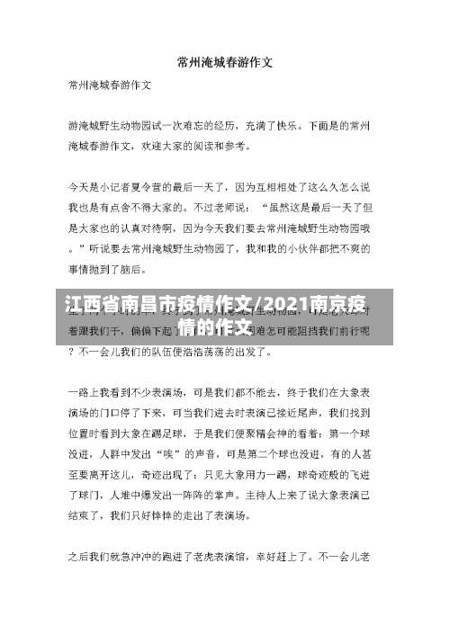江西省南昌市疫情作文/2021南京疫情的作文-第2张图片
