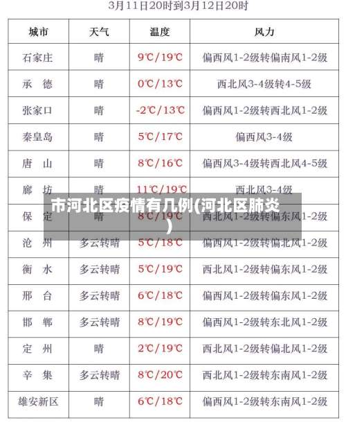 市河北区疫情有几例(河北区肺炎)