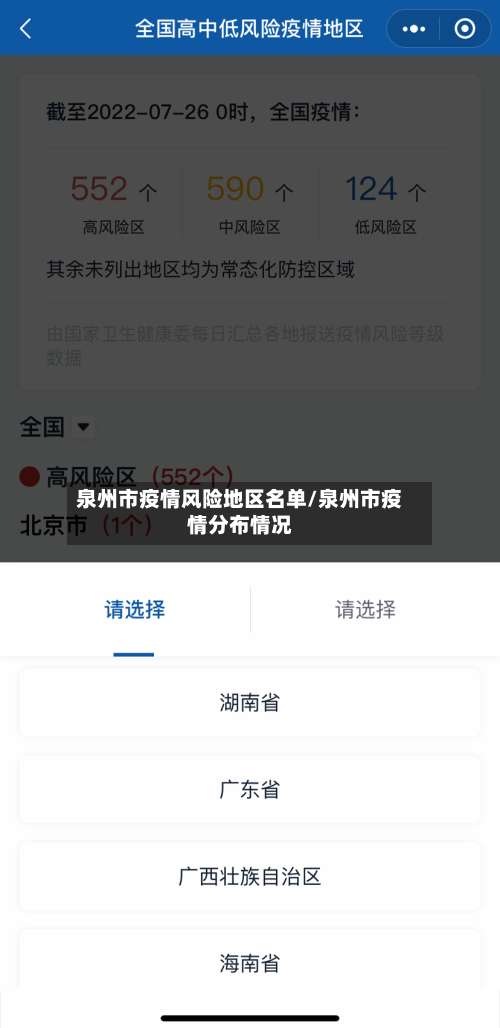 泉州市疫情风险地区名单/泉州市疫情分布情况