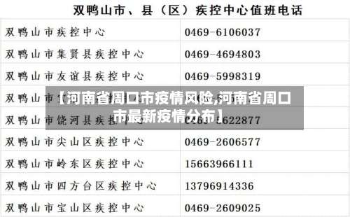 【河南省周口市疫情风险,河南省周口市最新疫情分布】-第2张图片