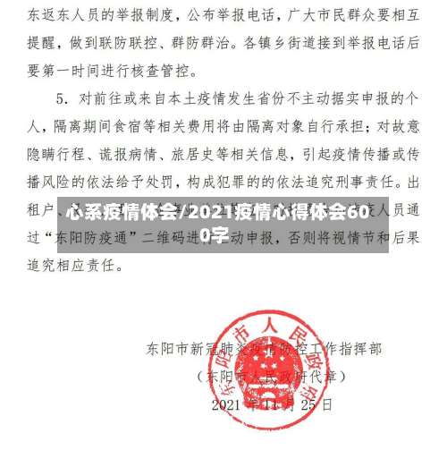 心系疫情体会/2021疫情心得体会600字