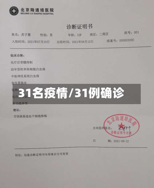 31名疫情/31例确诊