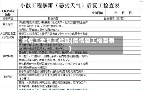 疫情工地复工检查(疫情复工检查表)-第2张图片