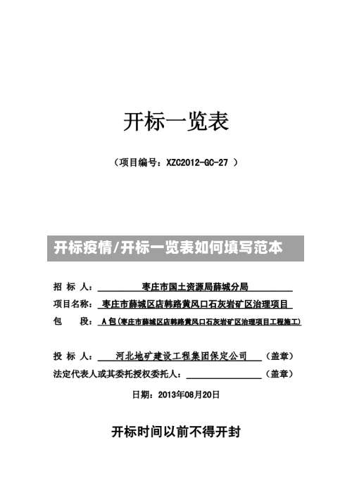开标疫情/开标一览表如何填写范本-第2张图片