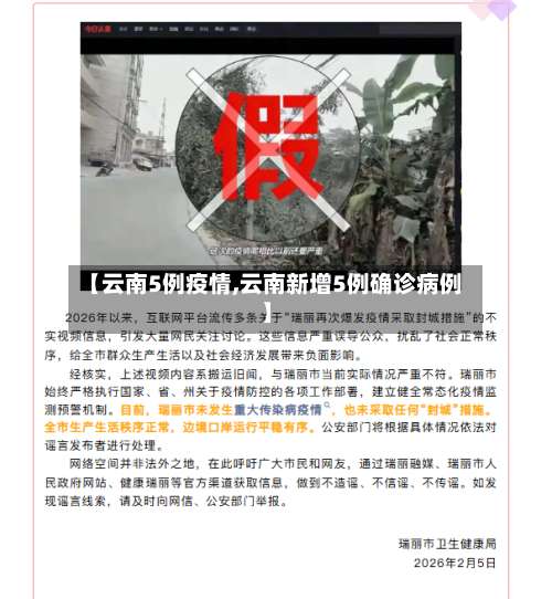 【云南5例疫情,云南新增5例确诊病例】-第2张图片