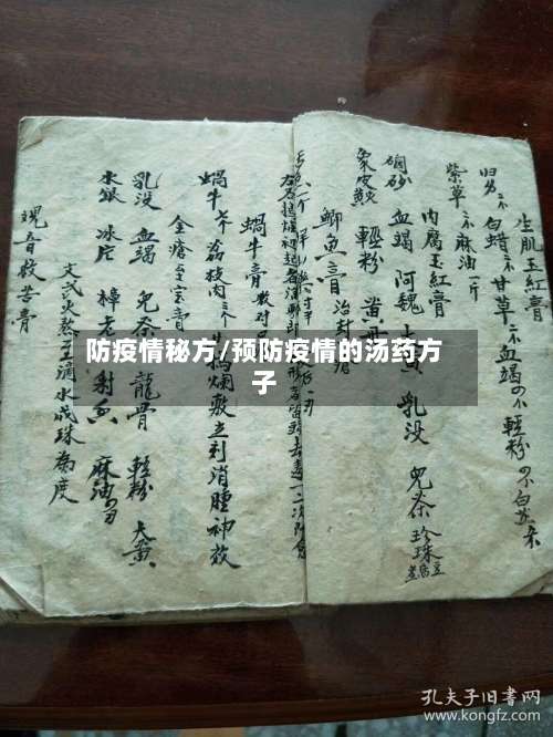 防疫情秘方/预防疫情的汤药方子