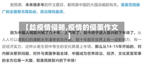 【趁疫情侵略,疫情的侵袭作文】-第2张图片