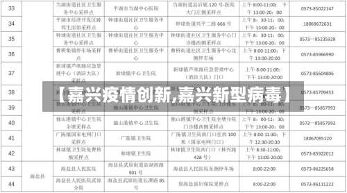 【嘉兴疫情创新,嘉兴新型病毒】-第2张图片